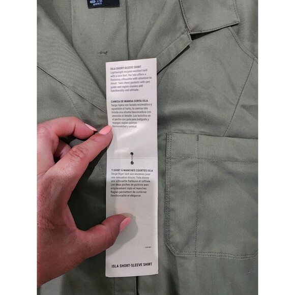 5.11 Tactical Women’s Isla Short Sleeve Shirt 837 Tank Green Light Weight Button - Picture 5 of 8